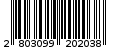 Γραμμωτός κωδικός 2803099202038