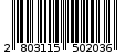 Γραμμωτός κωδικός 2803115502036