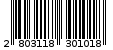 Γραμμωτός κωδικός 2803118301018