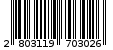 Γραμμωτός κωδικός 2803119703026