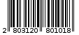 Γραμμωτός κωδικός 2803120801018