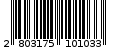 Γραμμωτός κωδικός 2803175101033