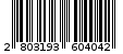 Γραμμωτός κωδικός 2803193604042