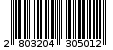 Γραμμωτός κωδικός 2803204305012