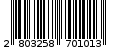Γραμμωτός κωδικός 2803258701013