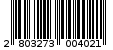 Γραμμωτός κωδικός 2803273004021