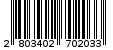 Γραμμωτός κωδικός 2803402702033
