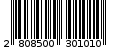 Γραμμωτός κωδικός 2808500301010