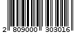 Γραμμωτός κωδικός 2809000303016