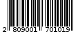 Γραμμωτός κωδικός 2809001701019
