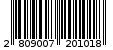 Γραμμωτός κωδικός 2809007201018