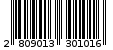 Γραμμωτός κωδικός 2809013301016