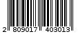 Γραμμωτός κωδικός 2809017403013