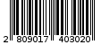 Γραμμωτός κωδικός 2809017403020