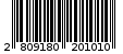 Γραμμωτός κωδικός 2809180201010