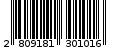 Γραμμωτός κωδικός 2809181301016