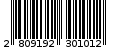 Γραμμωτός κωδικός 2809192301012