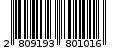 Γραμμωτός κωδικός 2809193801016