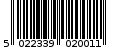 Γραμμωτός κωδικός 5022339020011