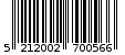 Γραμμωτός κωδικός 5212002700566