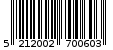 Γραμμωτός κωδικός 5212002700603