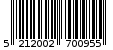 Γραμμωτός κωδικός 5212002700955